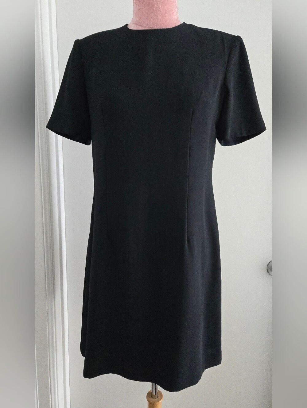 Vintage LBD Black Mini Dress Rayon Lined Petite Sophistucate Size 4